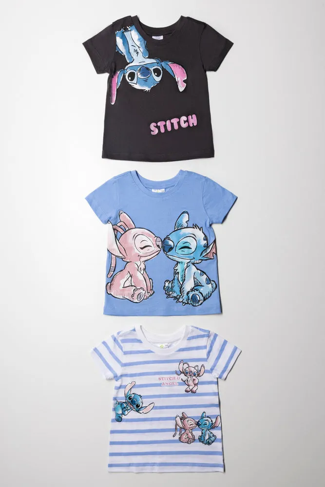 3 Pack Stitch Tshirt Blue