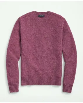 Brooks Brothers Men's Brushed Wool Raglan Crewneck Sweater Purple