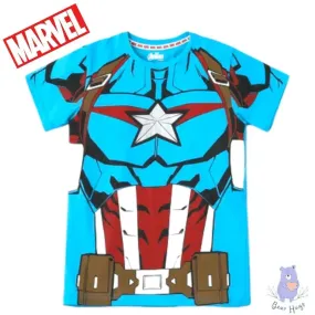 Captain America Print Round-Neck T-shirt