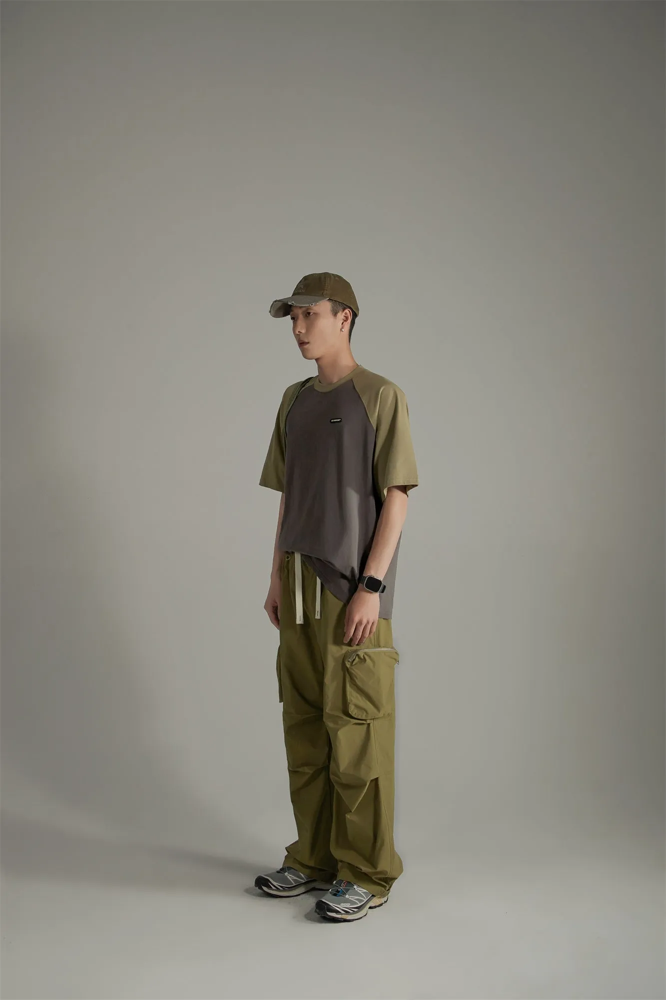 Casual Drawstring Wide Cargo Pants