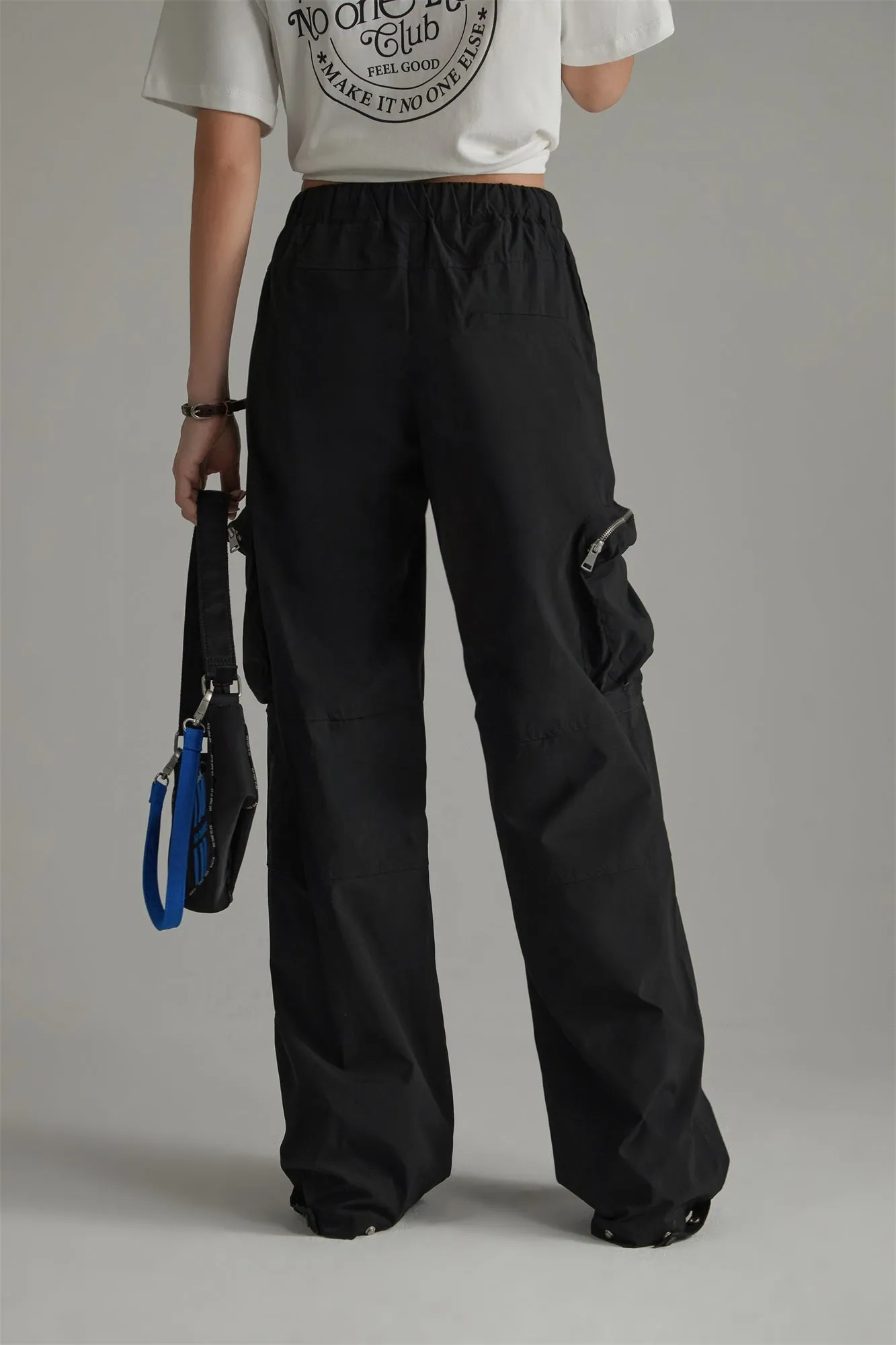 Casual Drawstring Wide Cargo Pants