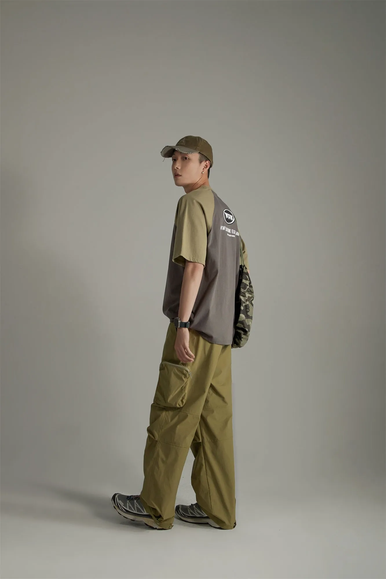 Casual Drawstring Wide Cargo Pants