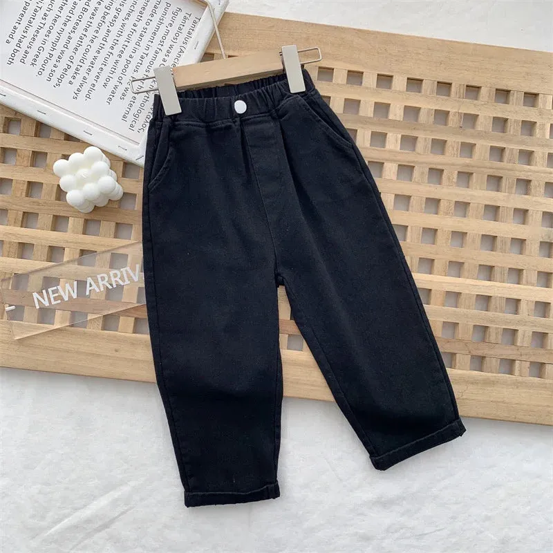 Children Harun Pants Summer New Kids Clothes Boy Girl Fashion Loose Casual Thin Trousers Toddler Solid Elastic Pants 2-8 Years