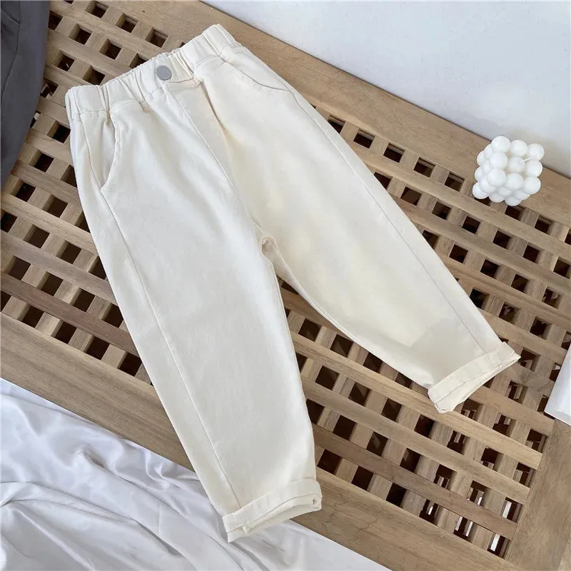 Children Harun Pants Summer New Kids Clothes Boy Girl Fashion Loose Casual Thin Trousers Toddler Solid Elastic Pants 2-8 Years