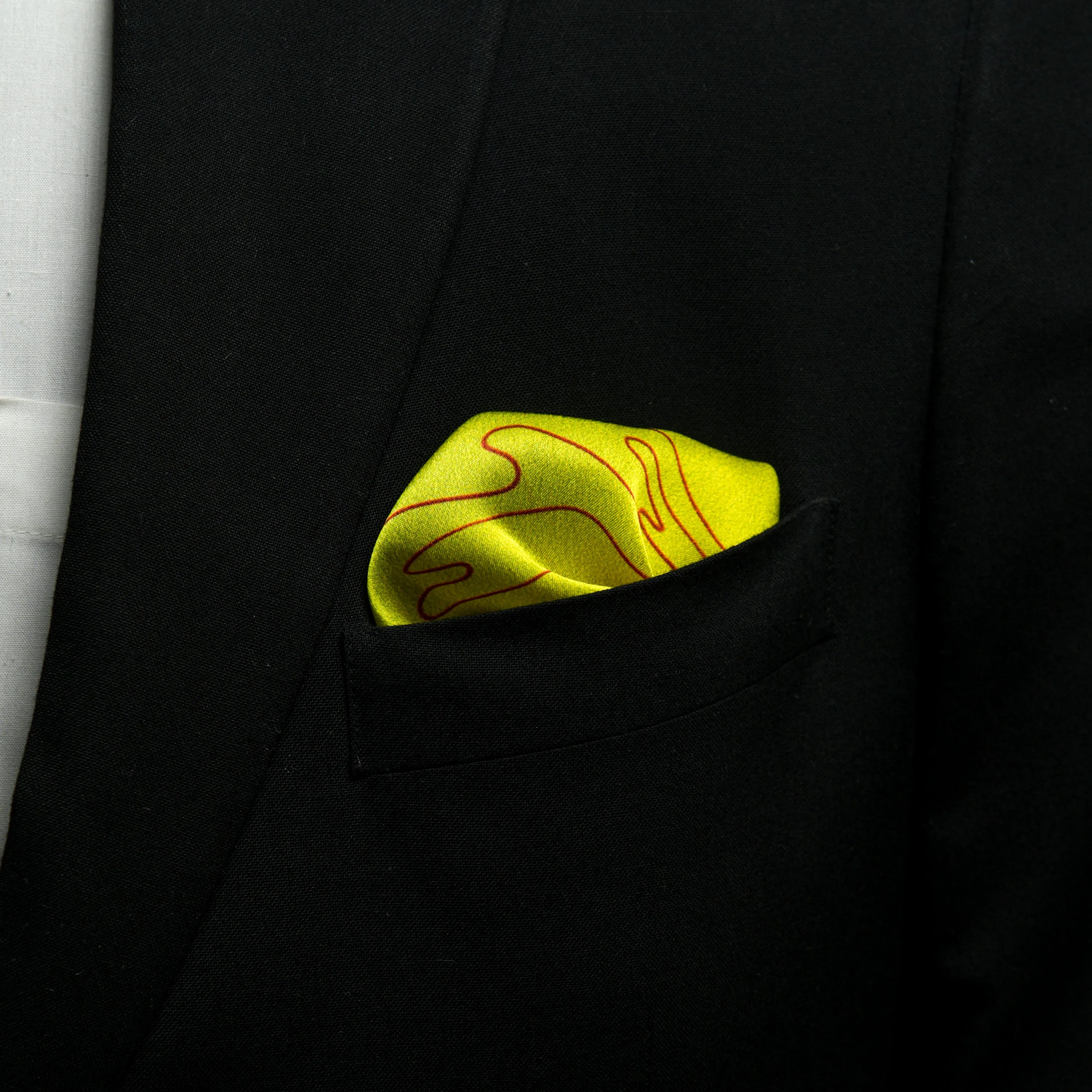 Chokore Citrine Flagstick Silk Pocket Square - Sporty Silks Range