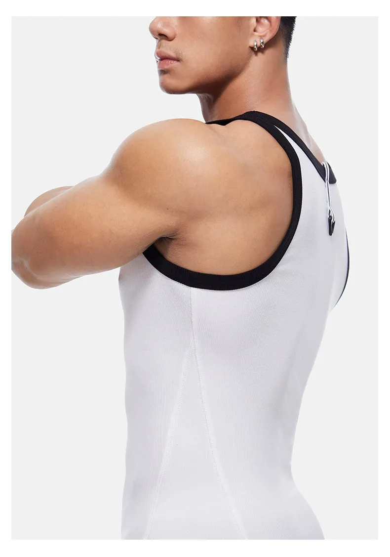 Contrast Trim Athletic Tank Top