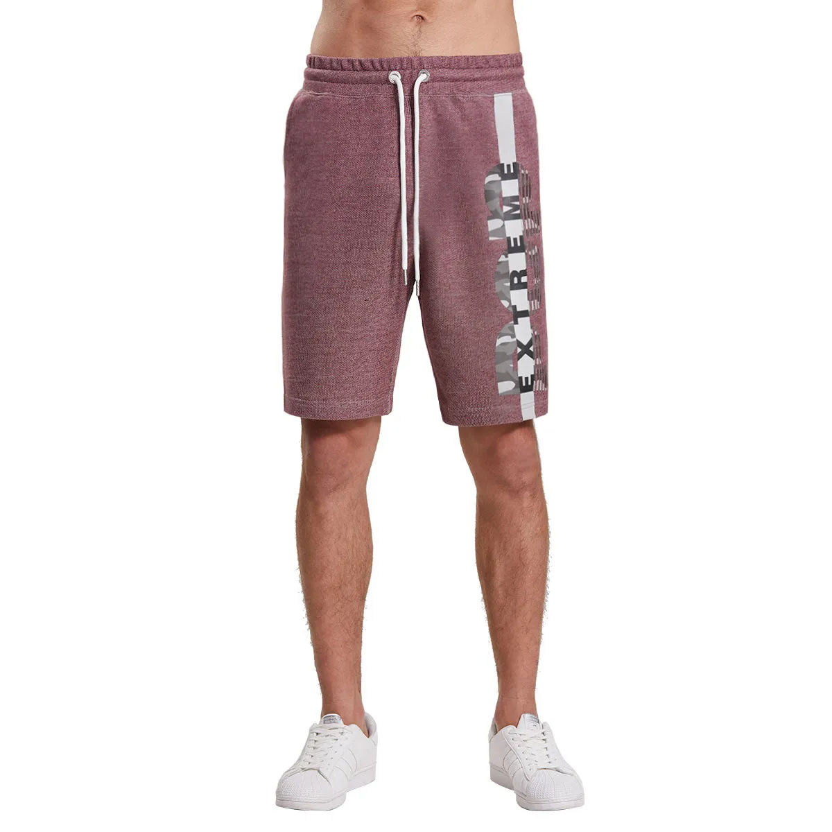 Extreme Pop Mens Printed Casual Shorts Two-Tone Terry Half Pants UK Brand