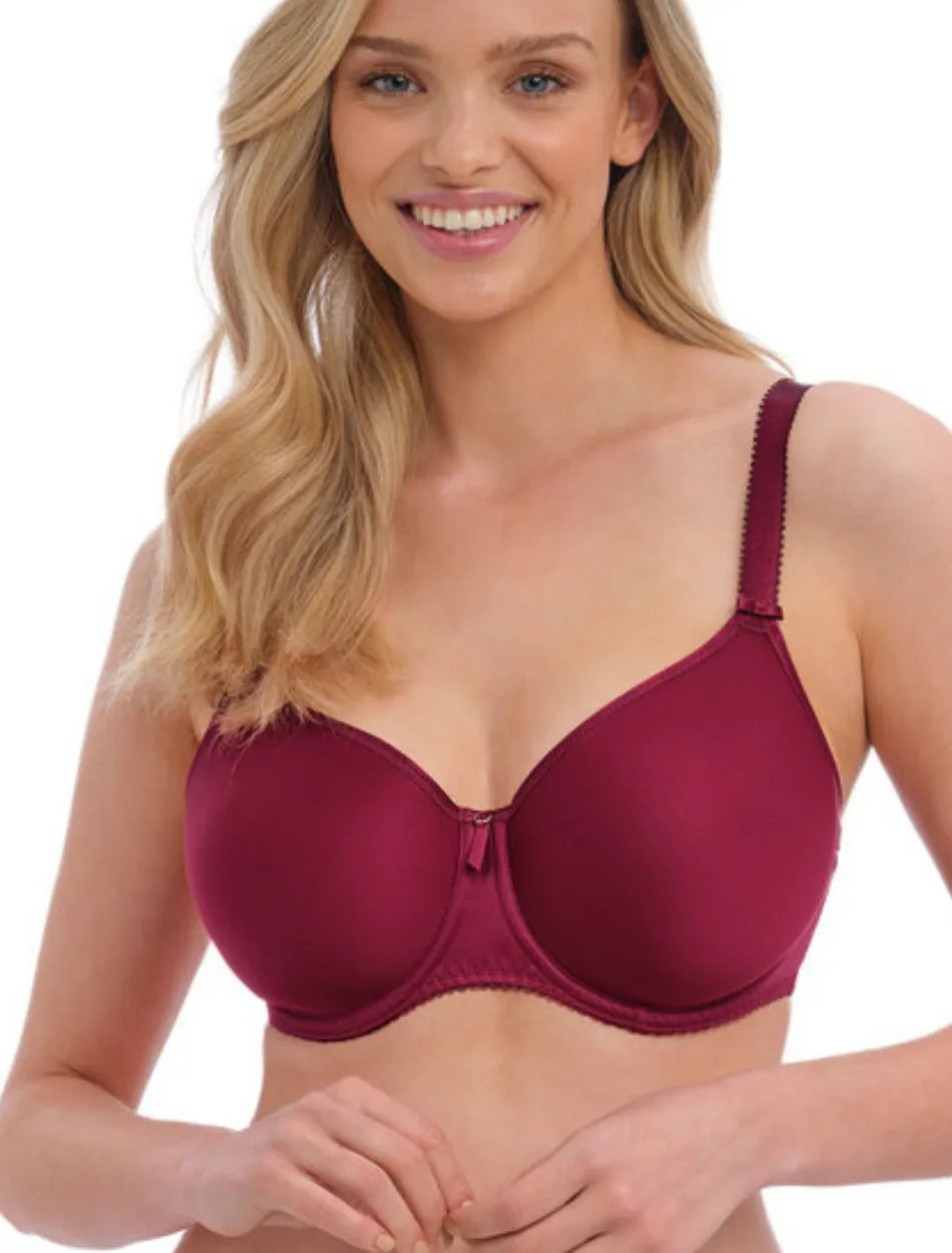 Fantasie Rebecca Essentials Underwire Moulded Bra, Berry | Berry Molded Bra | Berry T-Shirt Bra | Berry Fantasie Bra