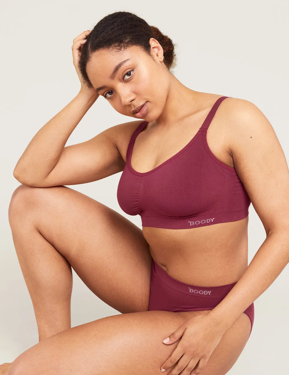 Full Bust Wireless Bra - Plum