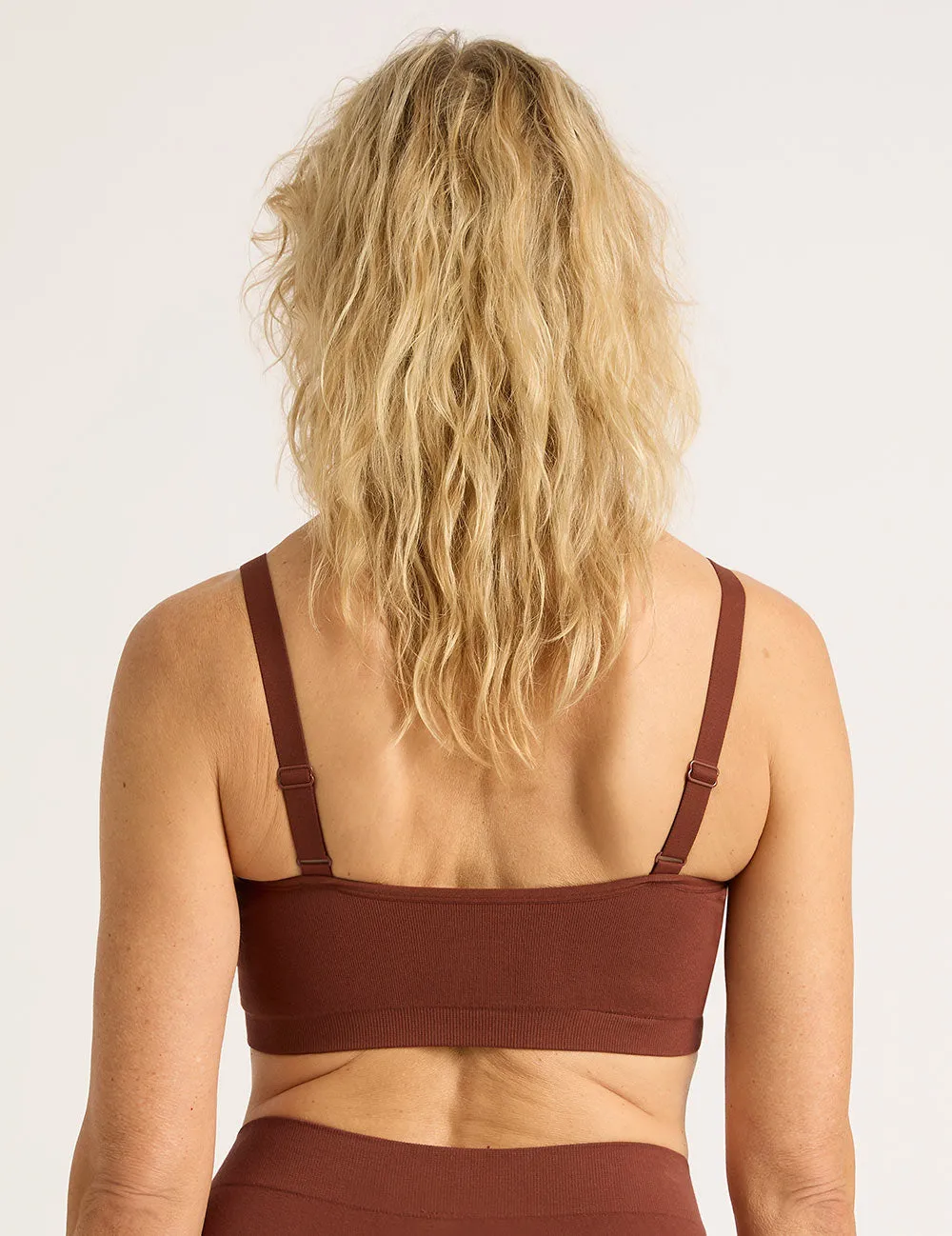 Full Bust Wireless Bra - Rust