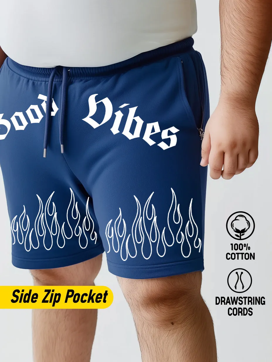 Good Vibes Flame Cotton Plus Size Shorts