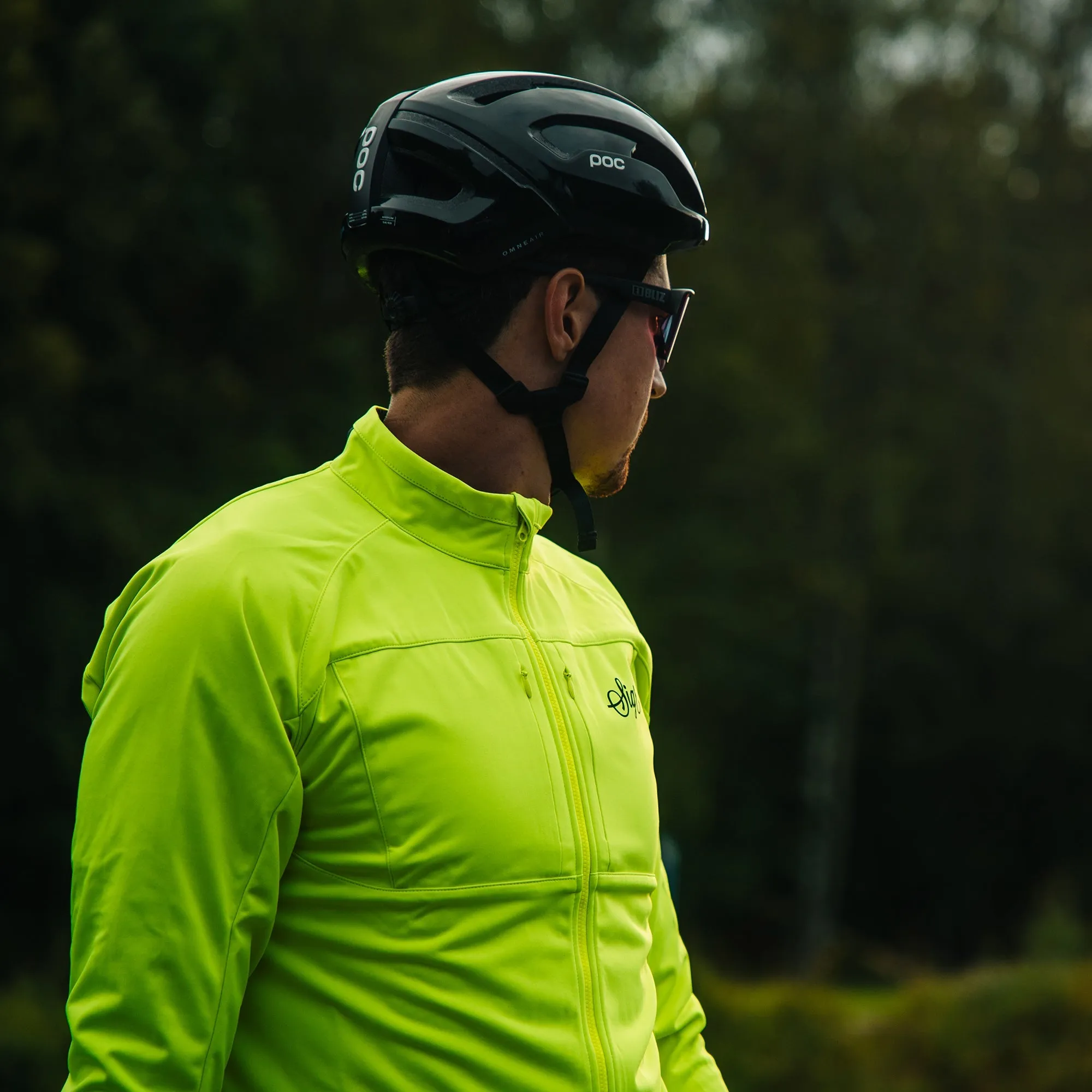 Gotlandsleden Tour Men's Hi-viz Yellow Merino Softshell Cycling Jacket