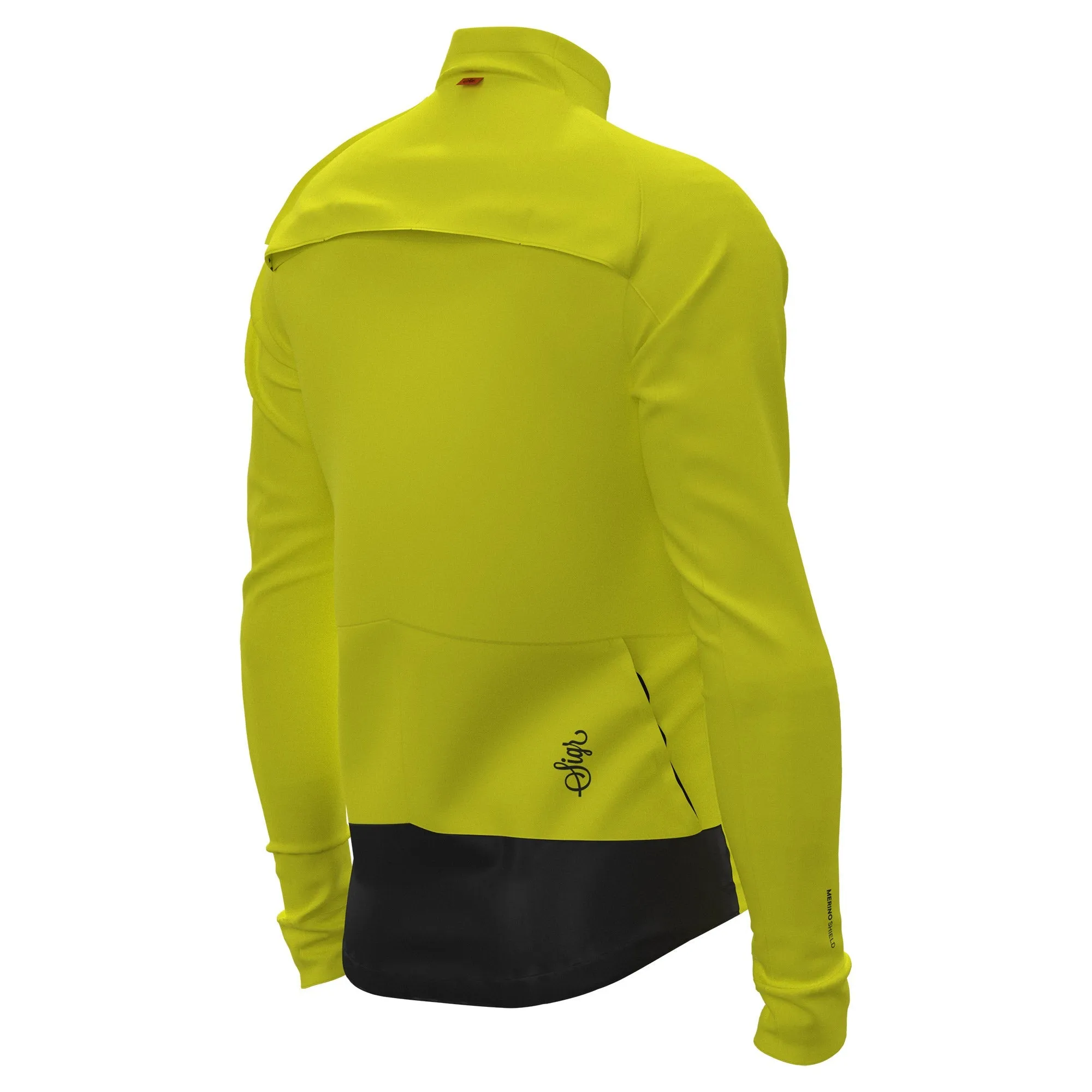 Gotlandsleden Tour Men's Hi-viz Yellow Merino Softshell Cycling Jacket