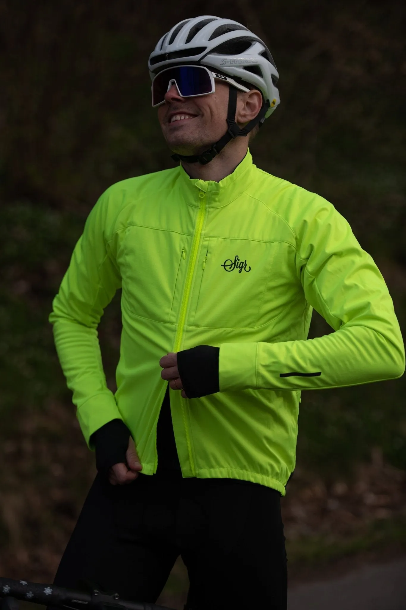 Gotlandsleden Tour Men's Hi-viz Yellow Merino Softshell Cycling Jacket