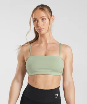 Gymshark Bandeau Sports Bra - Light Olive Green