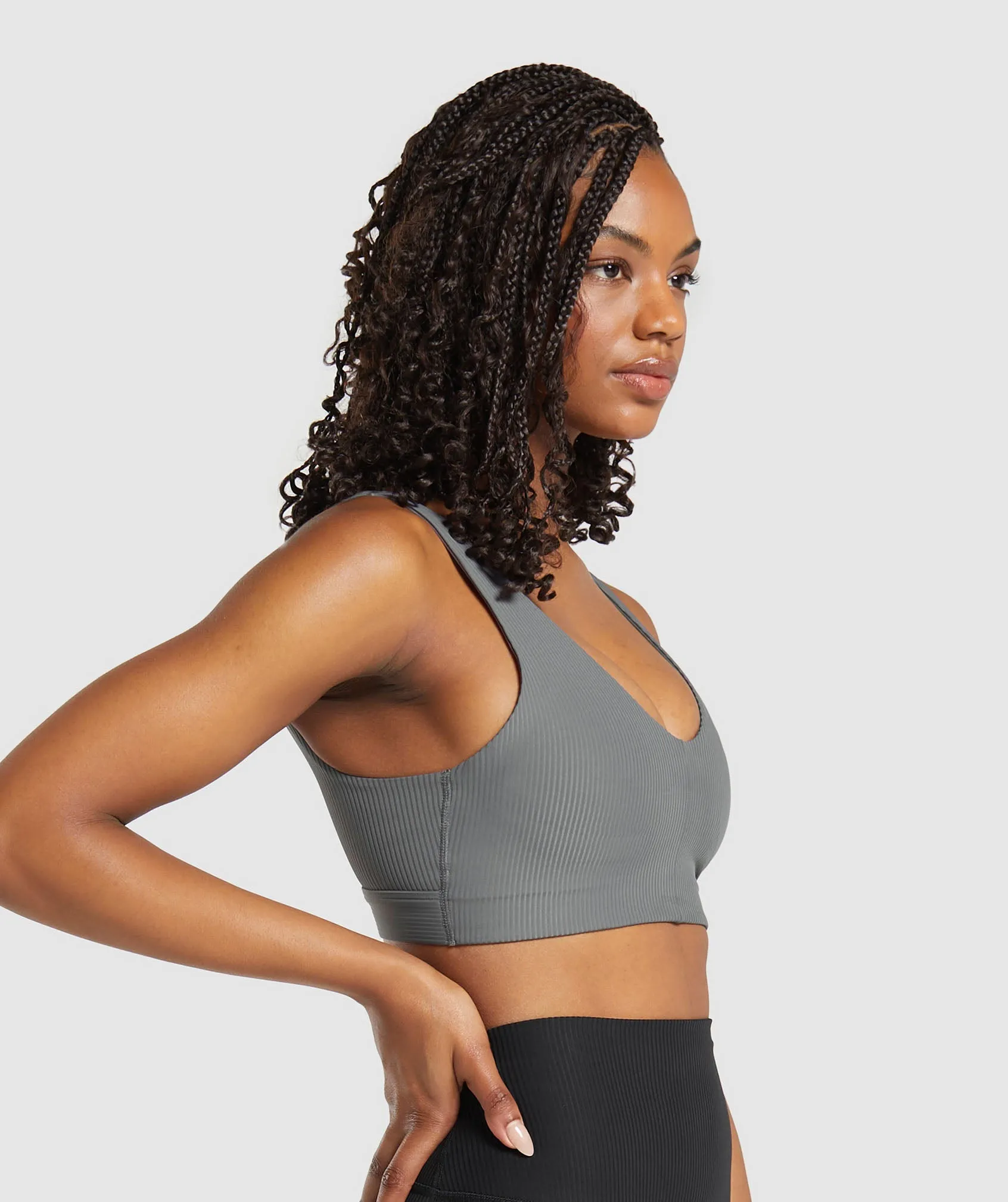 Gymshark Ribbed Sports Bra - Brushed Grey