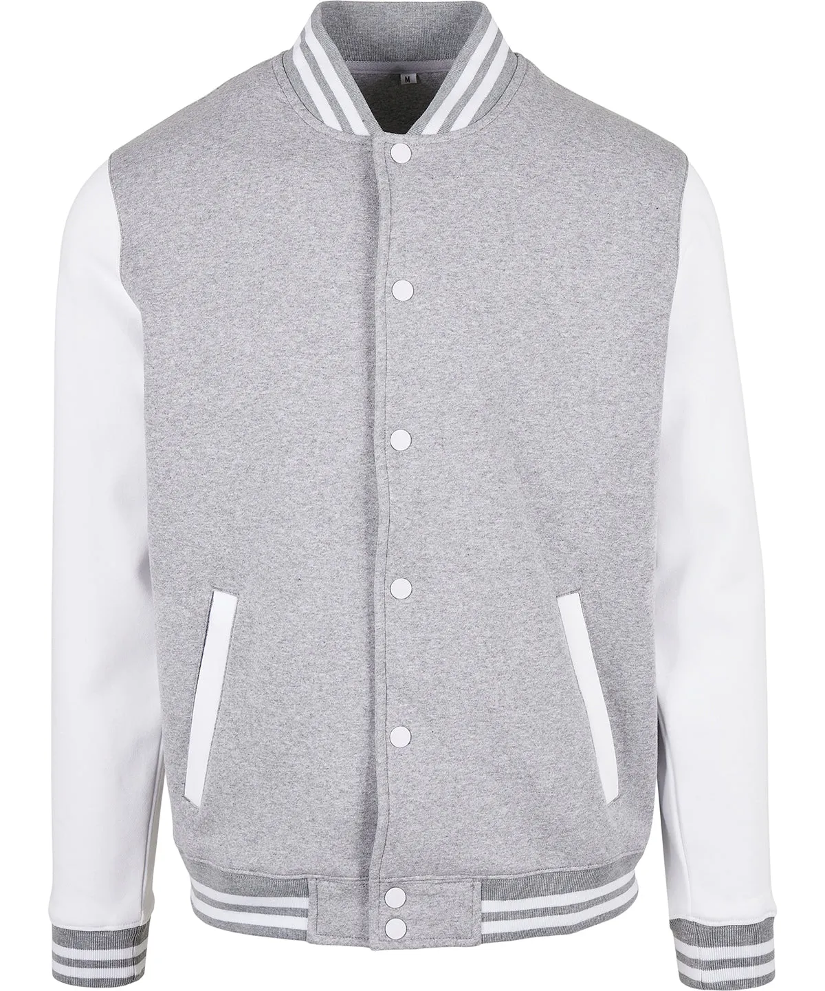 Heather Grey/White - Basic college jacket