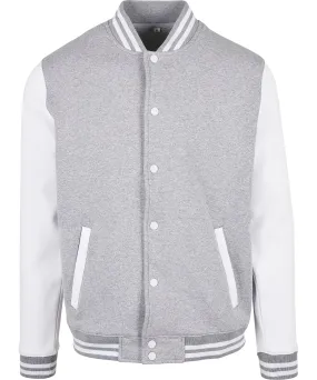 Heather Grey/White - Basic college jacket