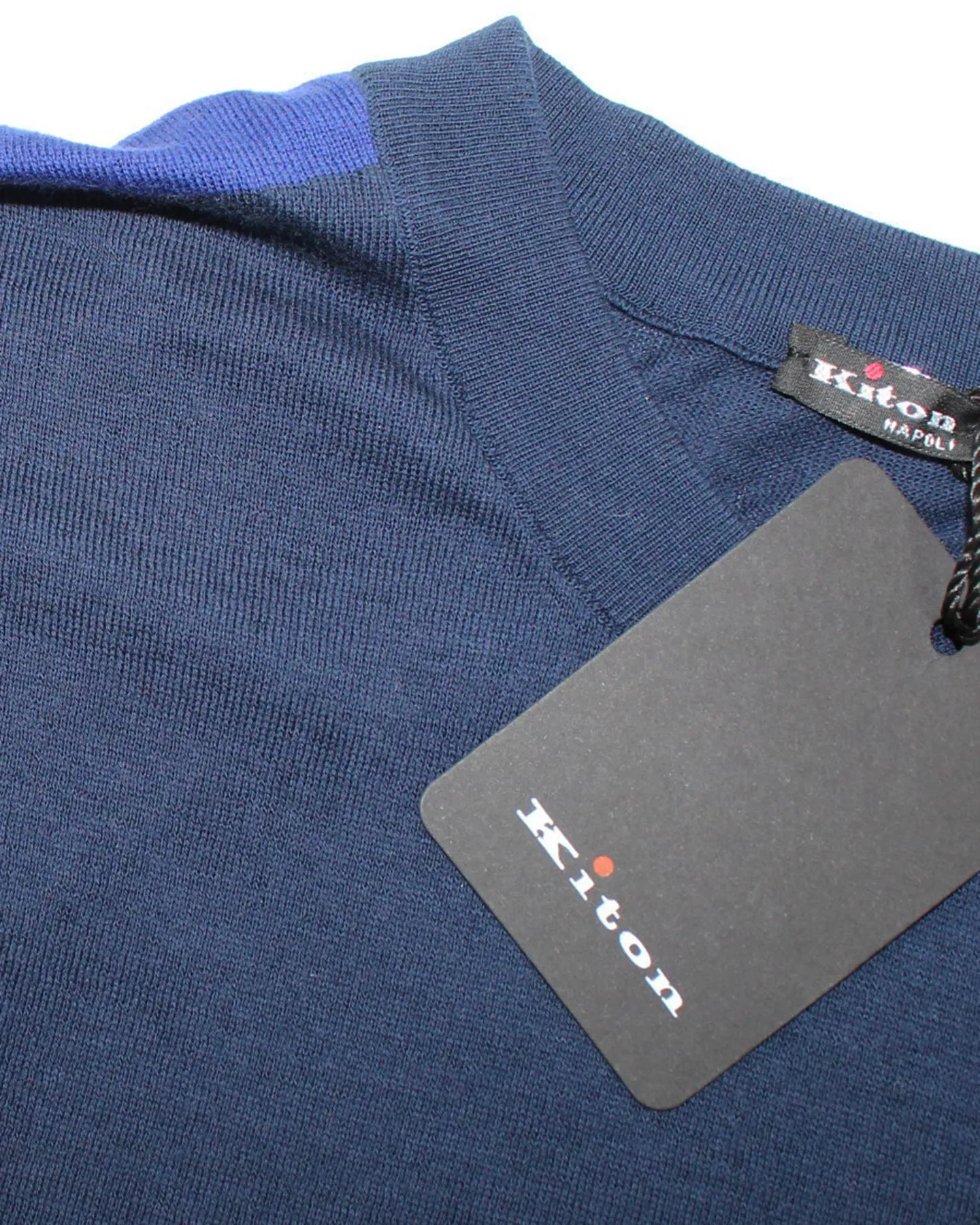 Kiton Short Sleeve Sweater Navy Royal Blue M - SALE