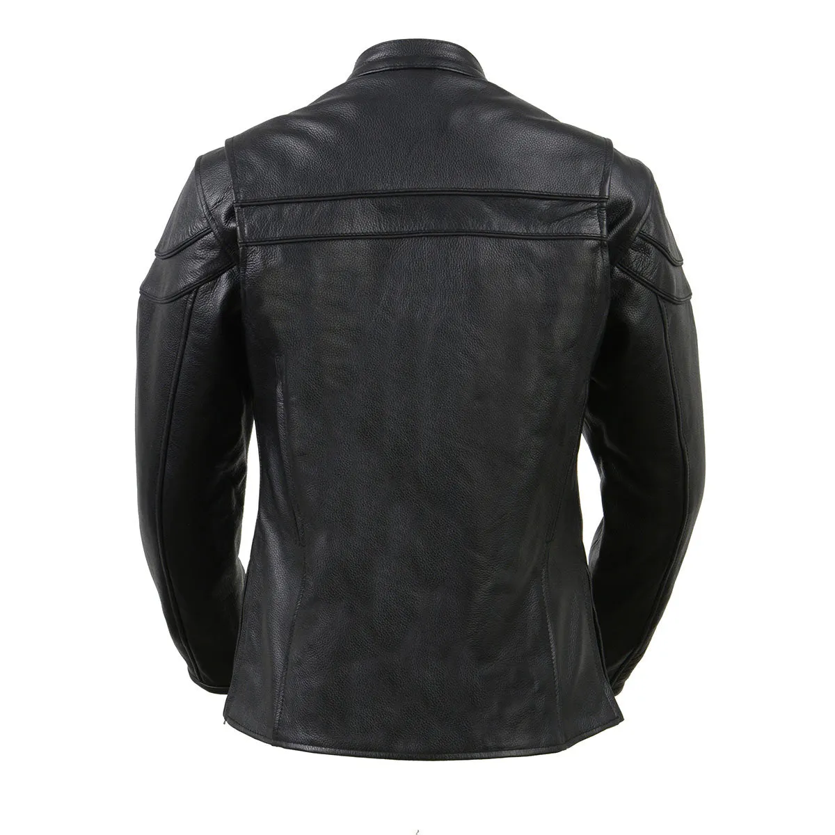 Milwaukee Leather SH8011 Women's Black Leather Sporty Scooter Crossover Biker  Jacket