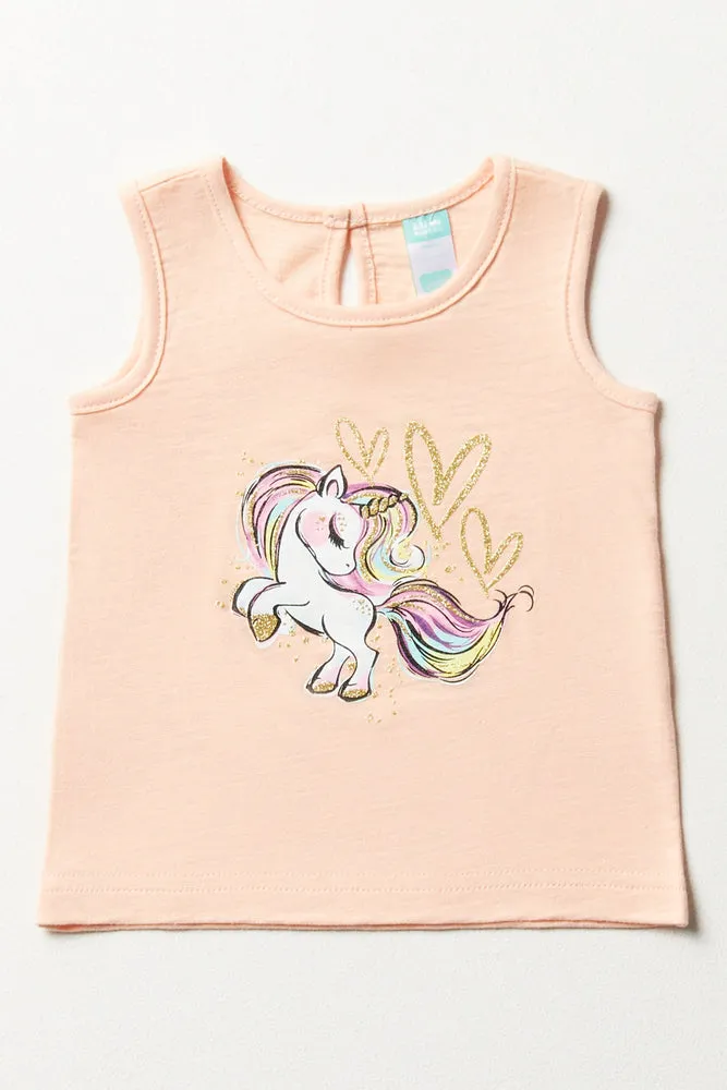 Sleeveless T-Shirt Peach