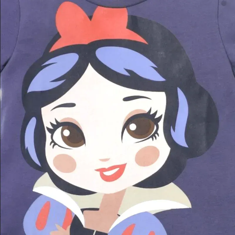 Snow White Round-Neck Cotton T-shirt