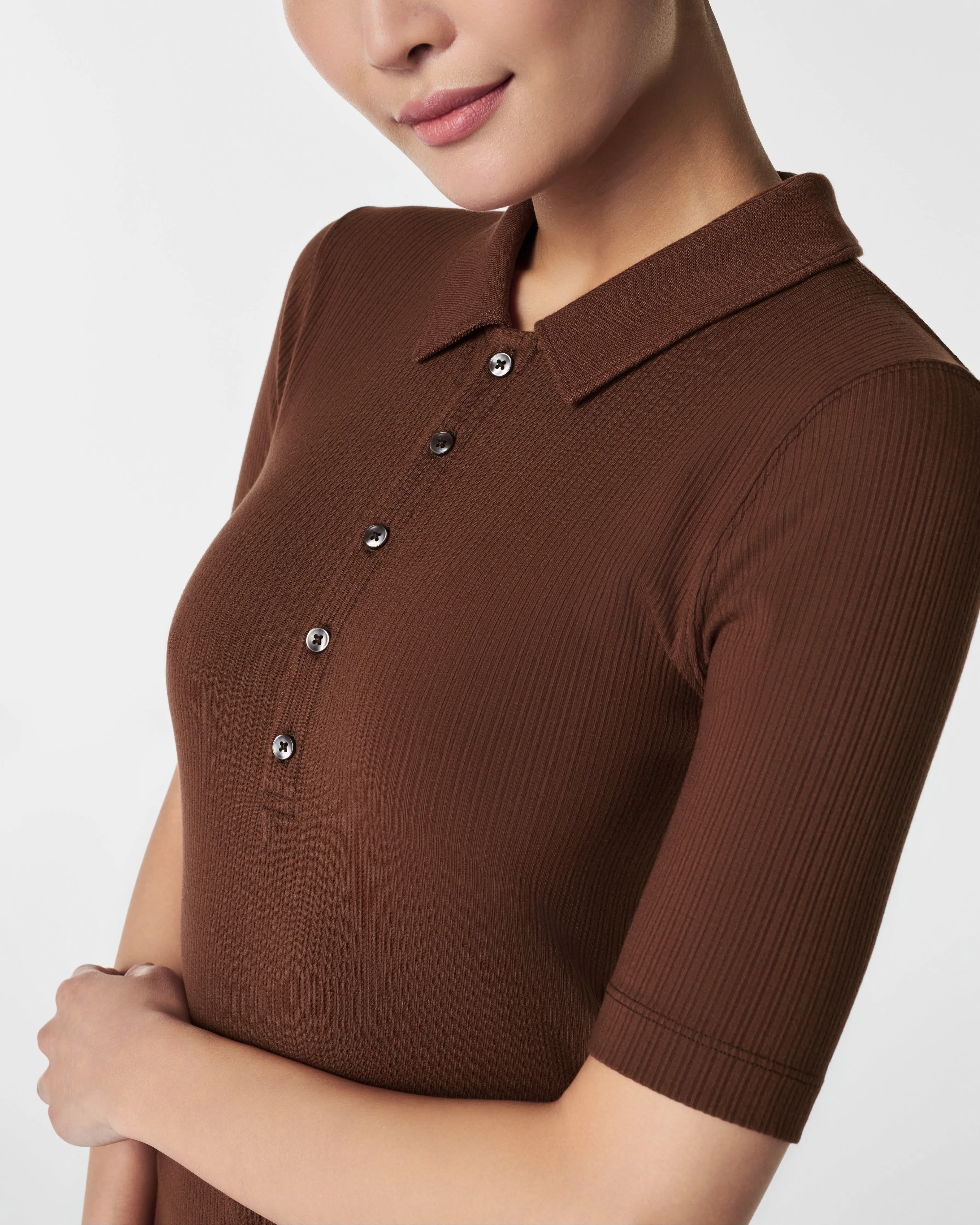 SPANX® Stretch Rib Polo Top