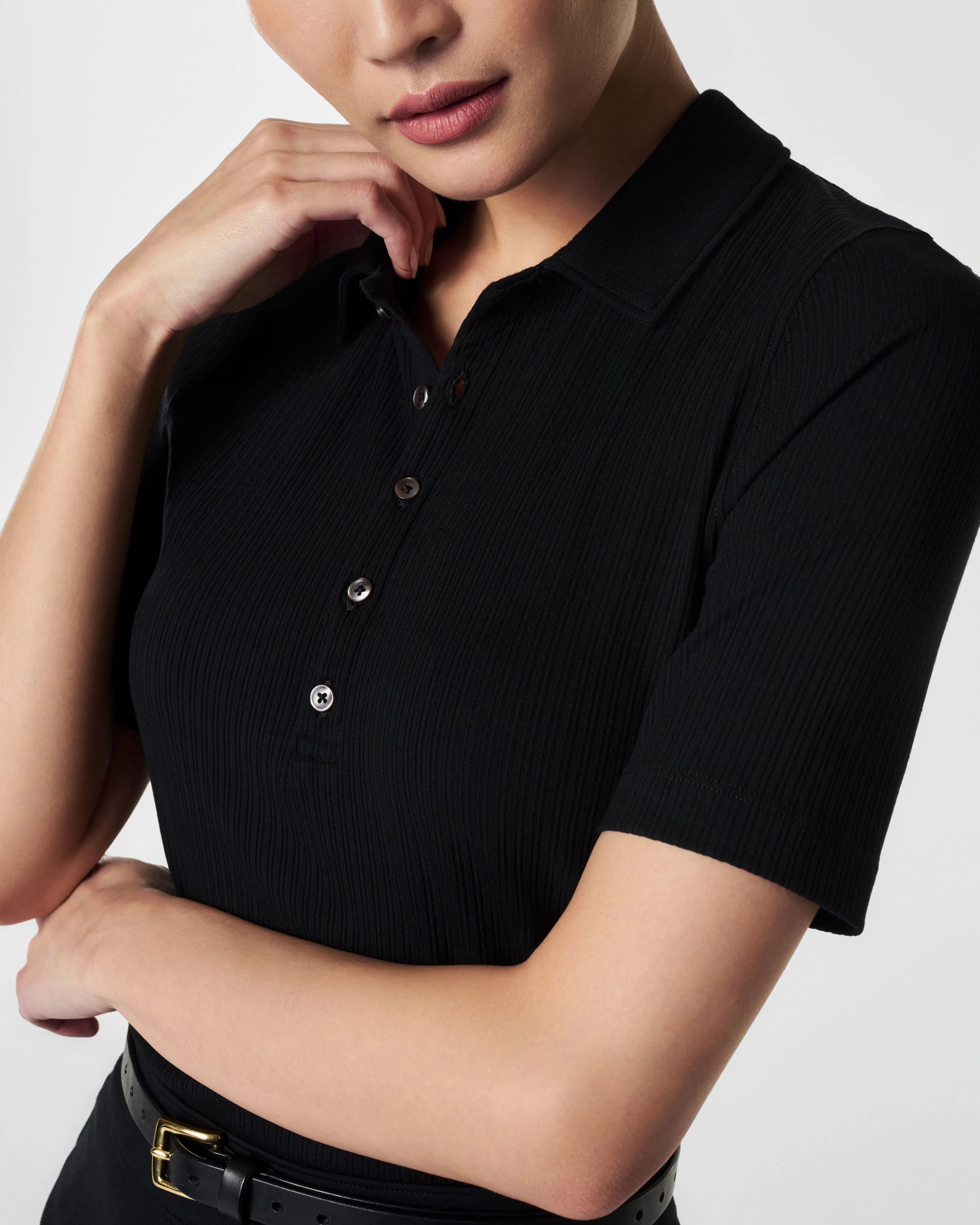 SPANX® Stretch Rib Polo Top