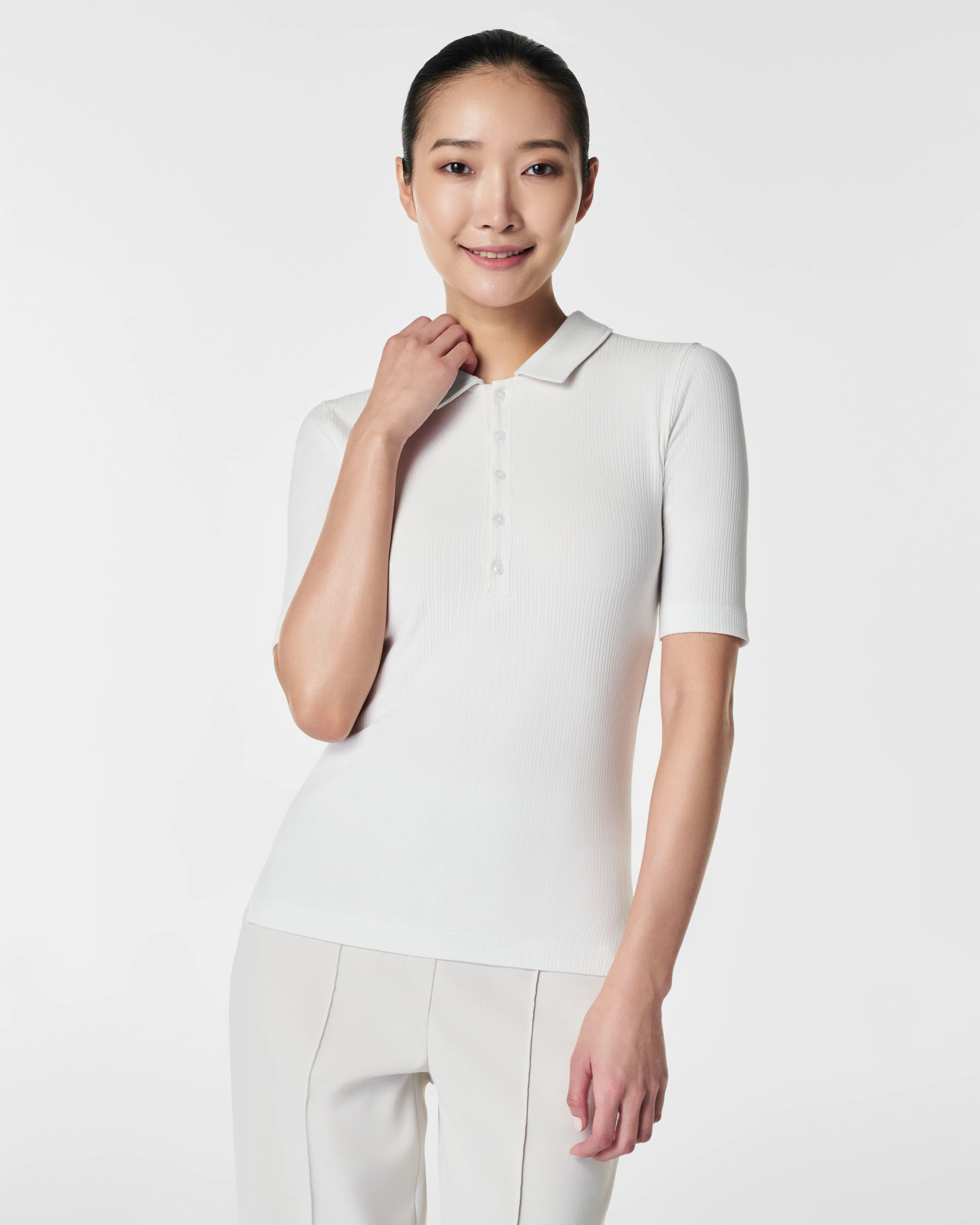 SPANX® Stretch Rib Polo Top