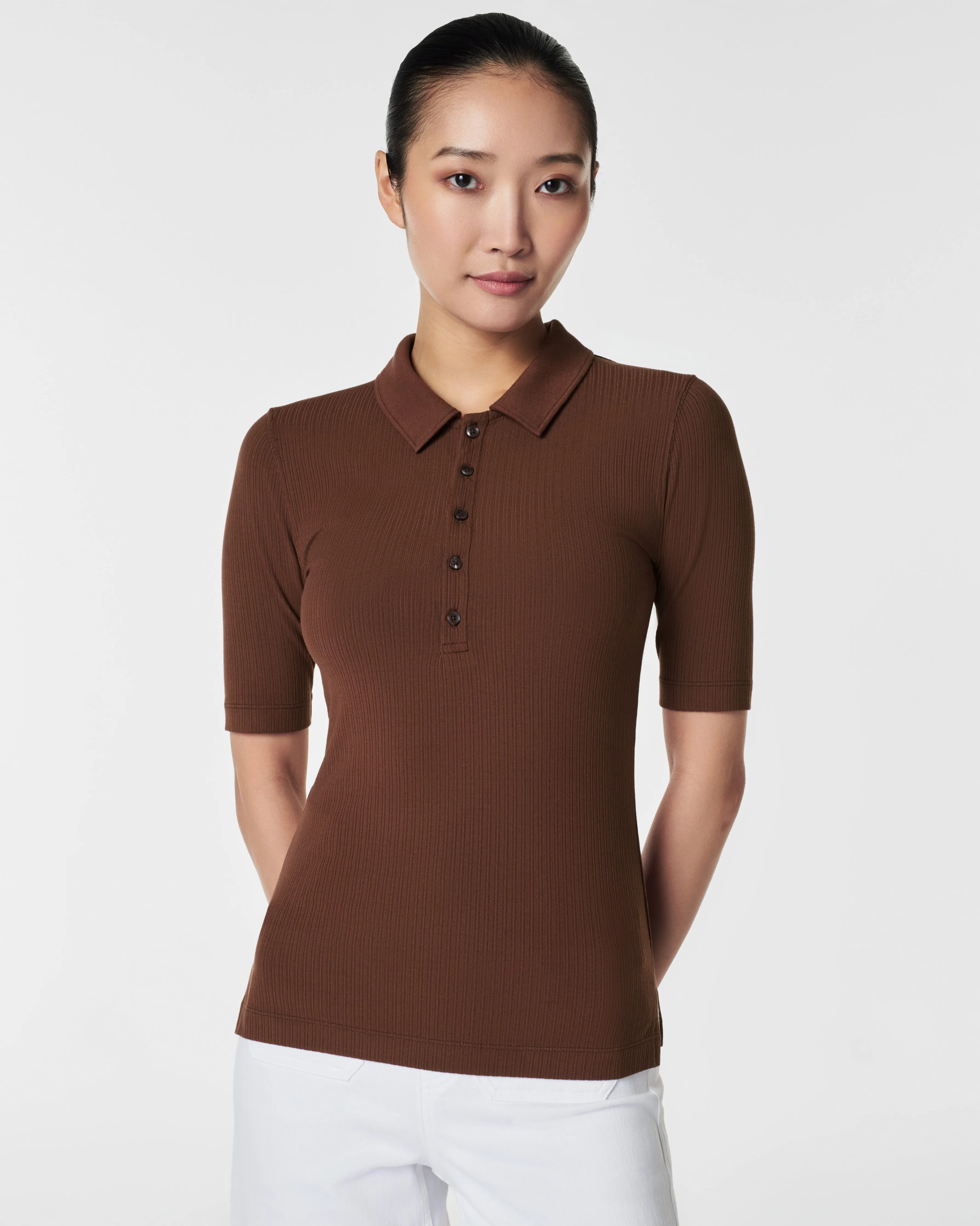 SPANX® Stretch Rib Polo Top