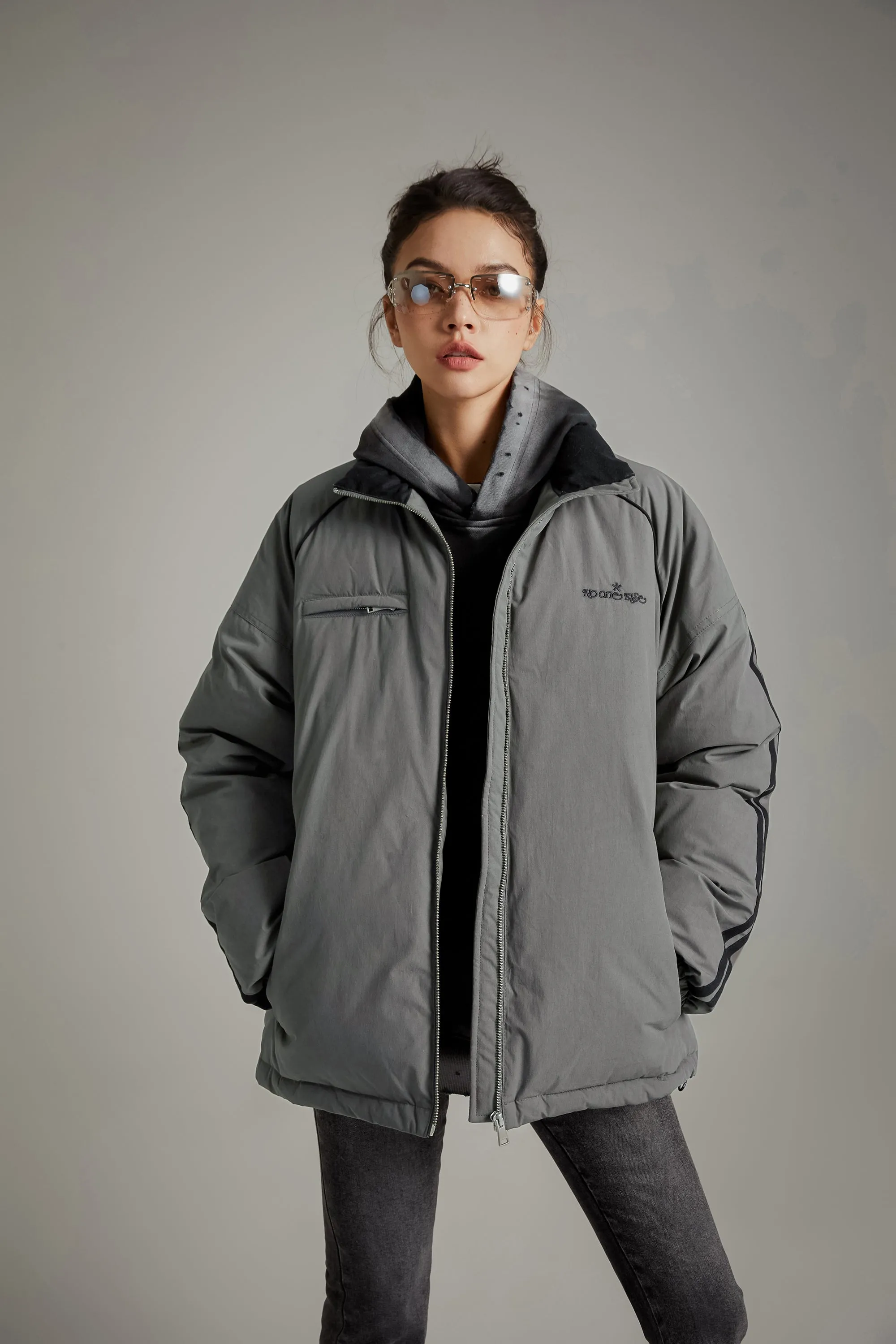 Sporty Loose Fit Padded Jacket